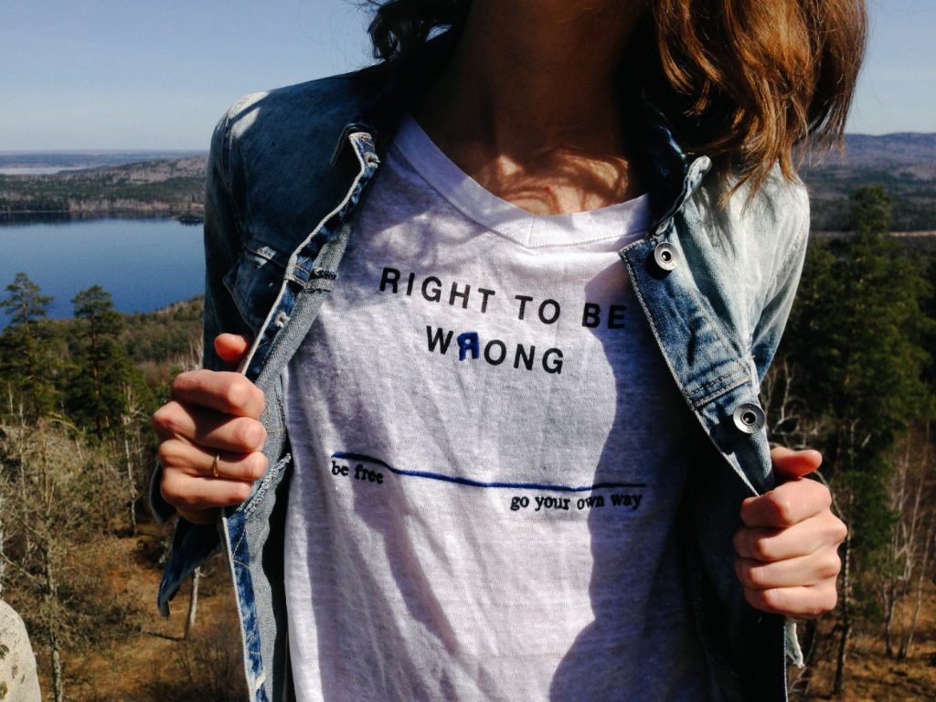 A woman in a denim jacket with "right to be wrong" written on it. Whether you're a designer, programmer, marketer, engineer, or artist, you're a creative. We're all creatives. And as a creative, you have to be willing to be wrong. You can't push the boundaries if you're always right, if you never make a mistake. You can't invent or create something revolutionary that moves the entire industry forward or in a new direction. Without taking risks, you will never stand out or be remembered in history books. And even more importantly, you will never make a difference. What can you do to improve your wrongness? Create more. Share more. Put yourself out there and don't expect extraordinary results. Most of the things you create will not be hits. But if you're lucky, if you find the right audience, you will make an impact. However, that's not the point. The point is in the process. Create and share generously. That's all you can do. Anything else is just a bonus.