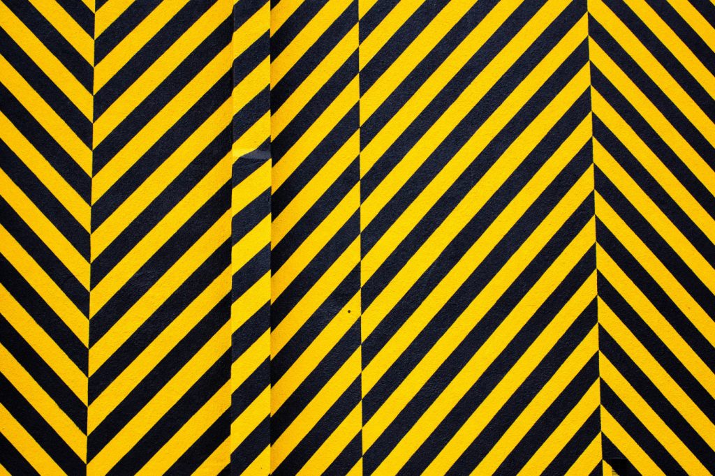 A wall of yellow and black warning stripes.