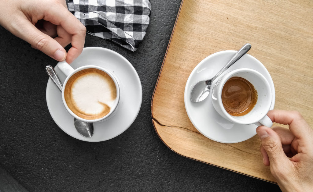 Two people on a coffee break.